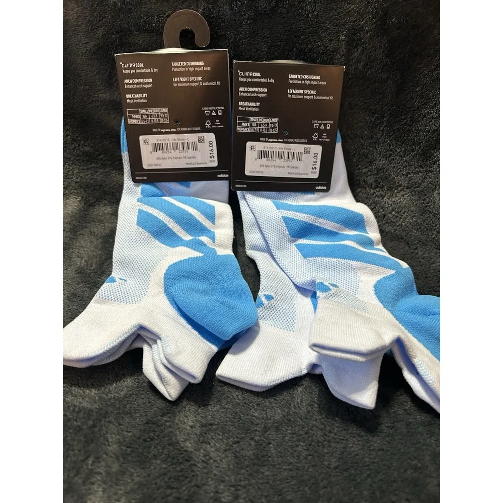 Adidas Adizero Lot 2 Climacool Running No Show Men's 9.5-12/Women's 10-12 Socks